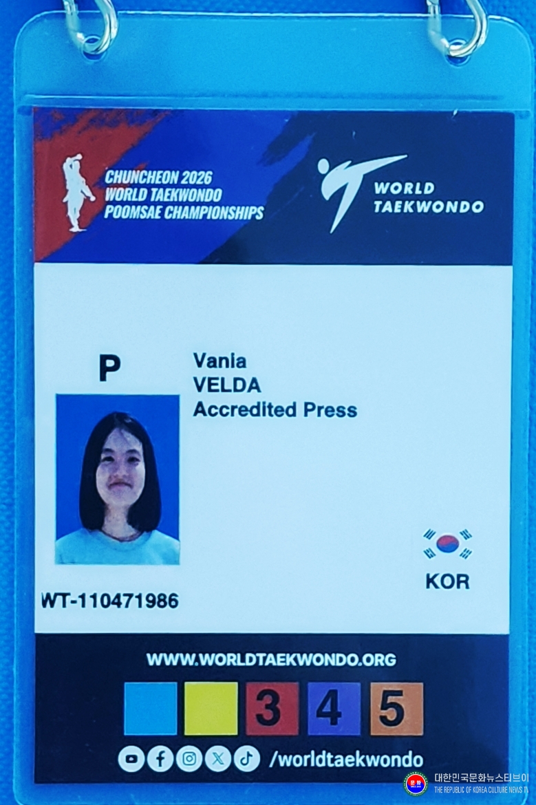 기사 2026.09.20.(일) 1-7 사진 7_춘천 2026 세계태권도품새선수권대회 Velda Vania 인도네시아 기자 AD카드_ROKCTV 대한민국문화뉴스TV방송 Since 2009  .jpg